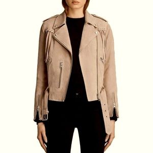 All saints Balfern Tassle suede biker jacket